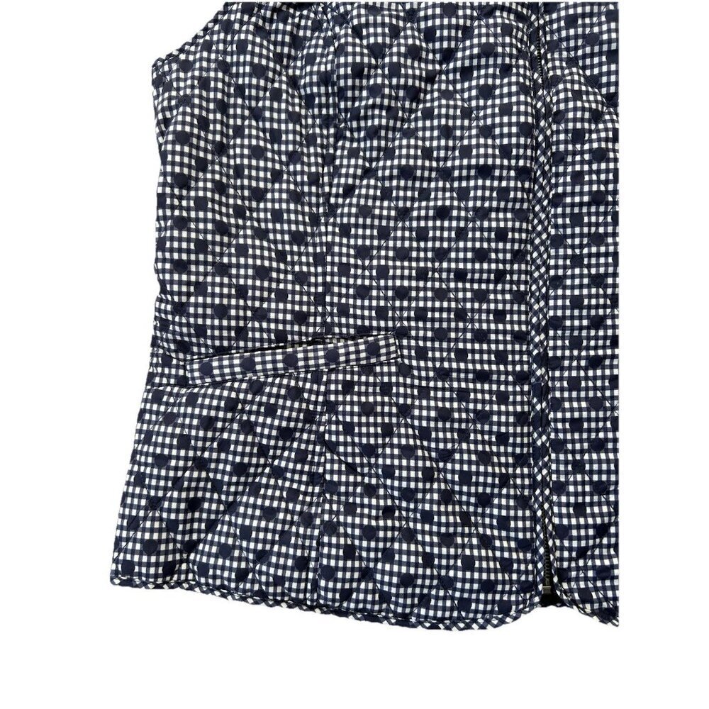 Talbots Gingham Polka Dot Quilted Puffy Zip Up Vest Women's Plus Size 1X Pockets - Picture 2 of 7